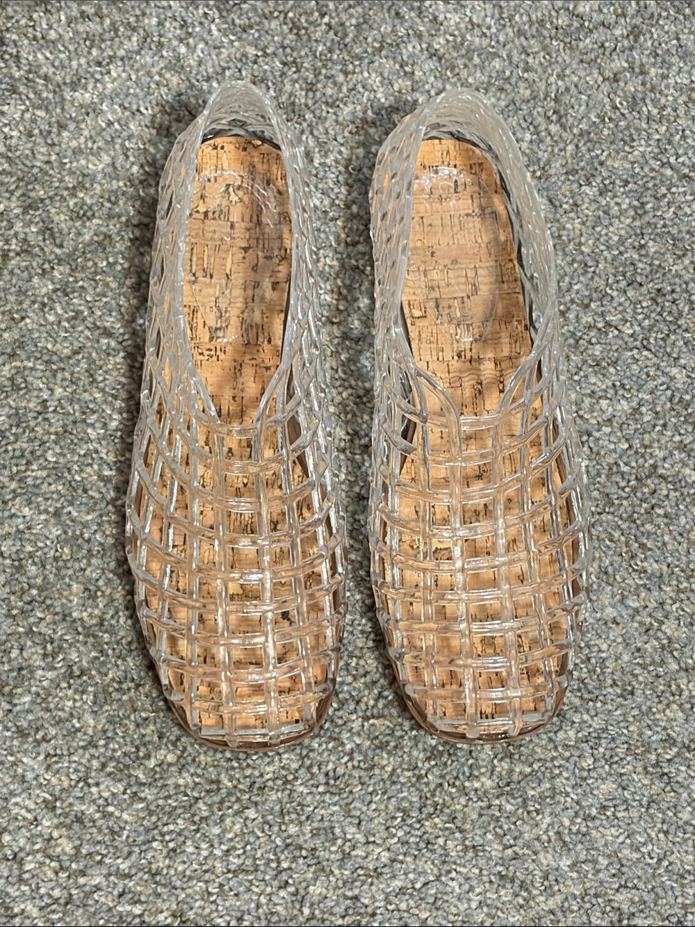 Clear Woven Jelly Flats - Women's Transparent Summer Slip-Ons